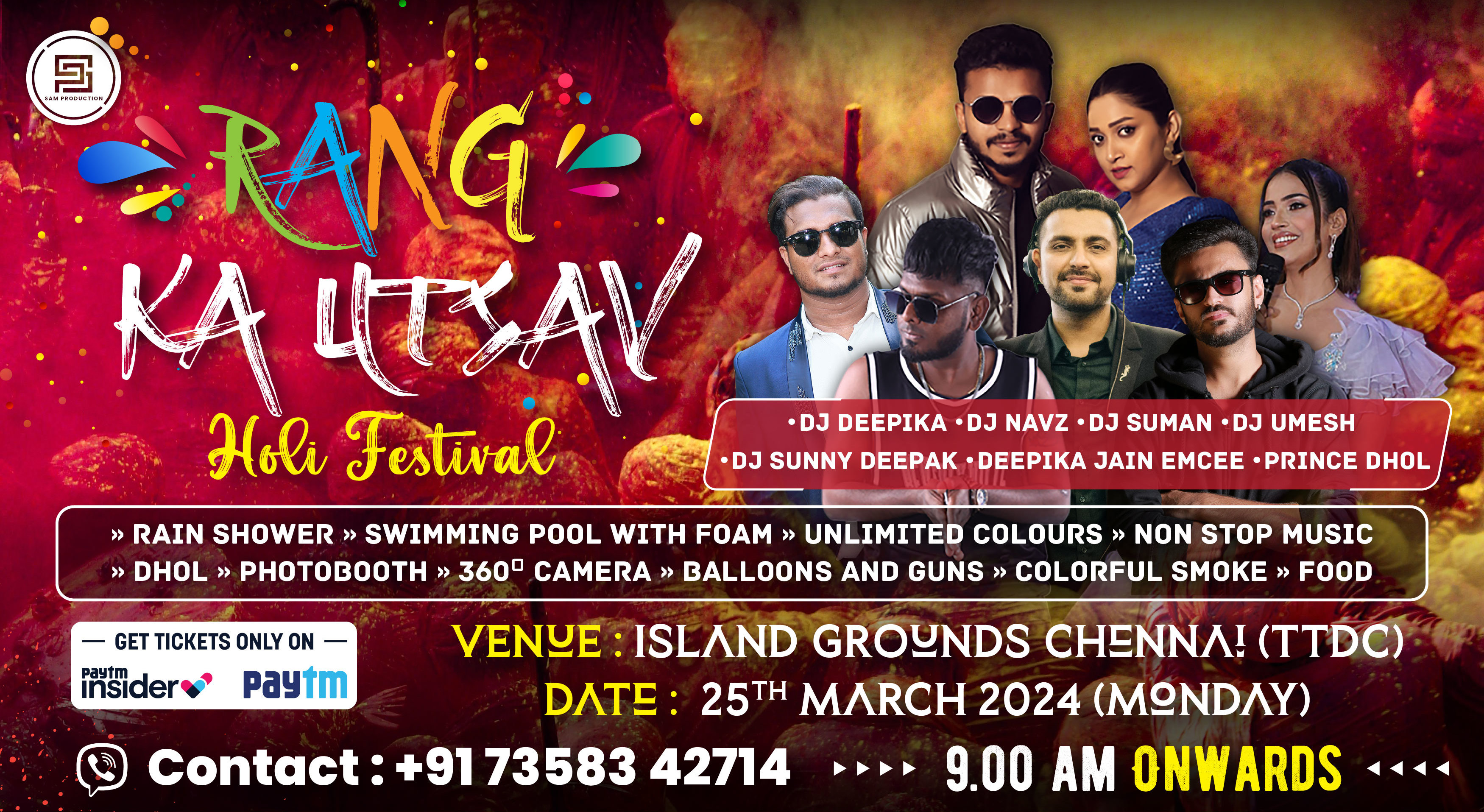 RANG KA UTSAV Holi Festival Island Ground Chennai HOLI 2024