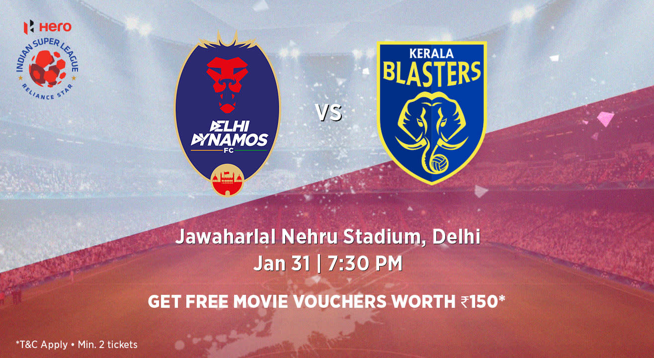 Official Ticketing Partner Delhi Dynamos FC vs Kerala Blasters FC