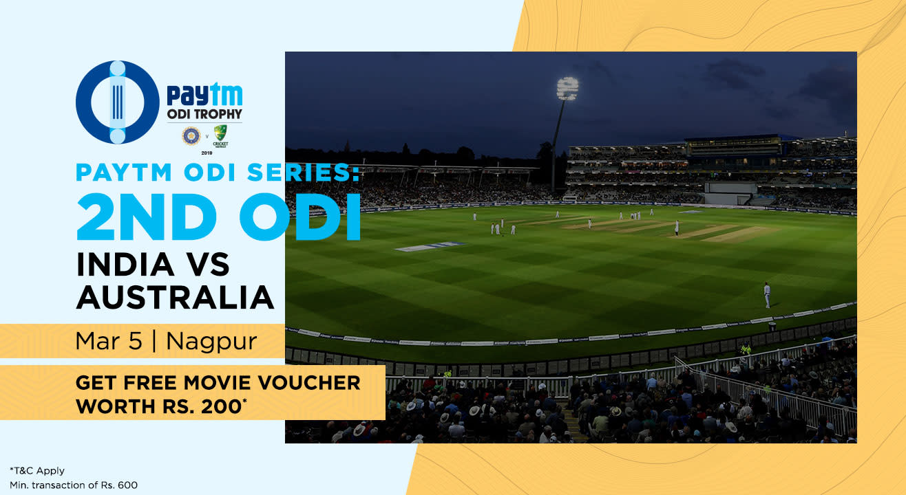 Official Ticketing Partner Paytm ODI Series 2ND ODI India V