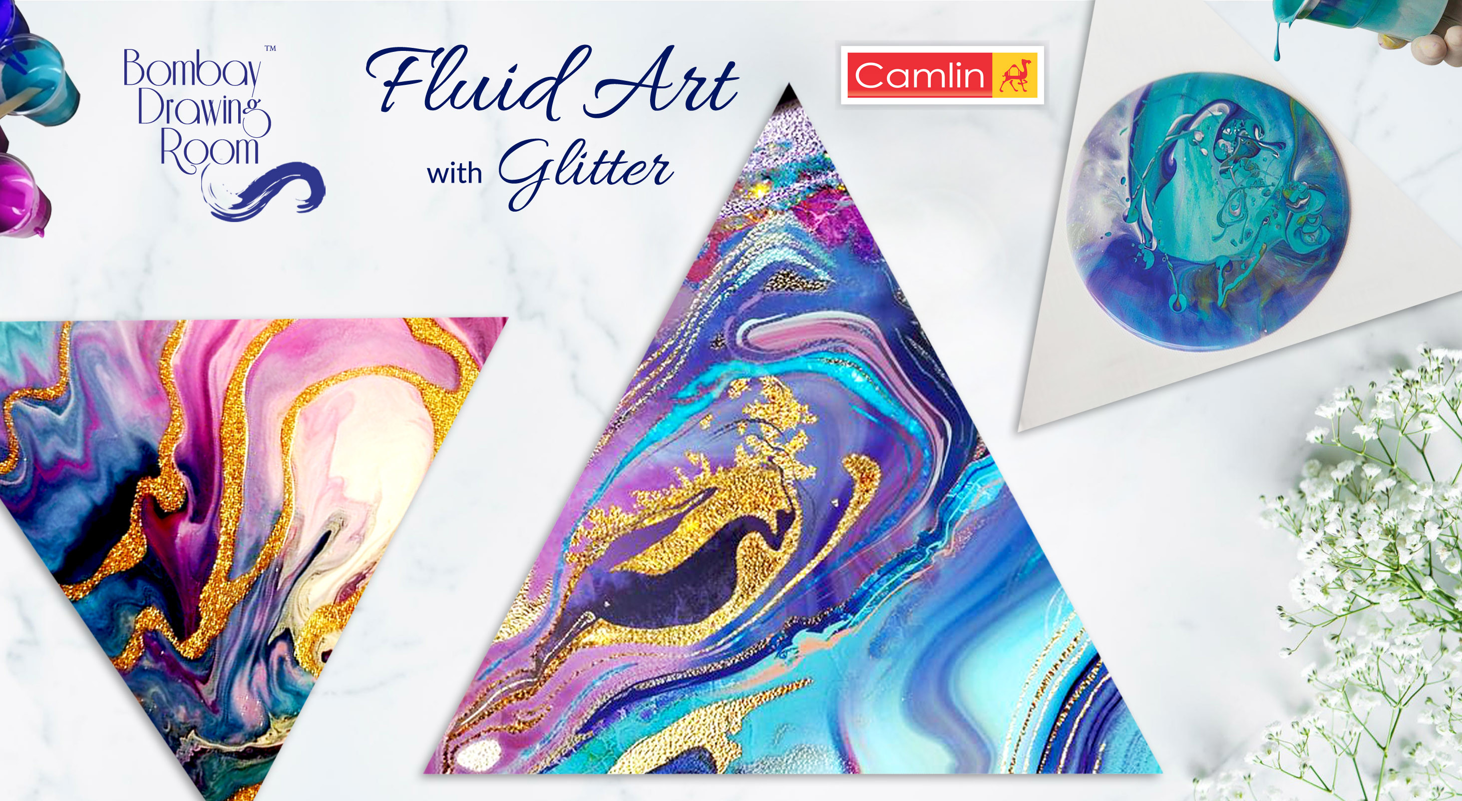  Book tickets to Fluid Art with Glitter by Bombay Drawing Room