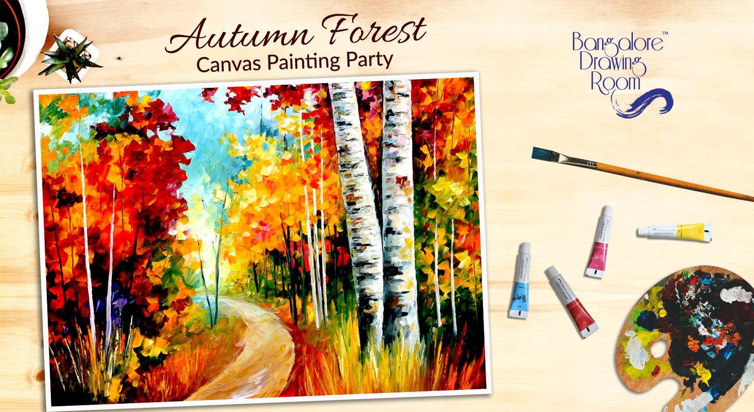 Book Tickets To Autumn Forest Canvas Painting Party By Bangalore Drawing Room