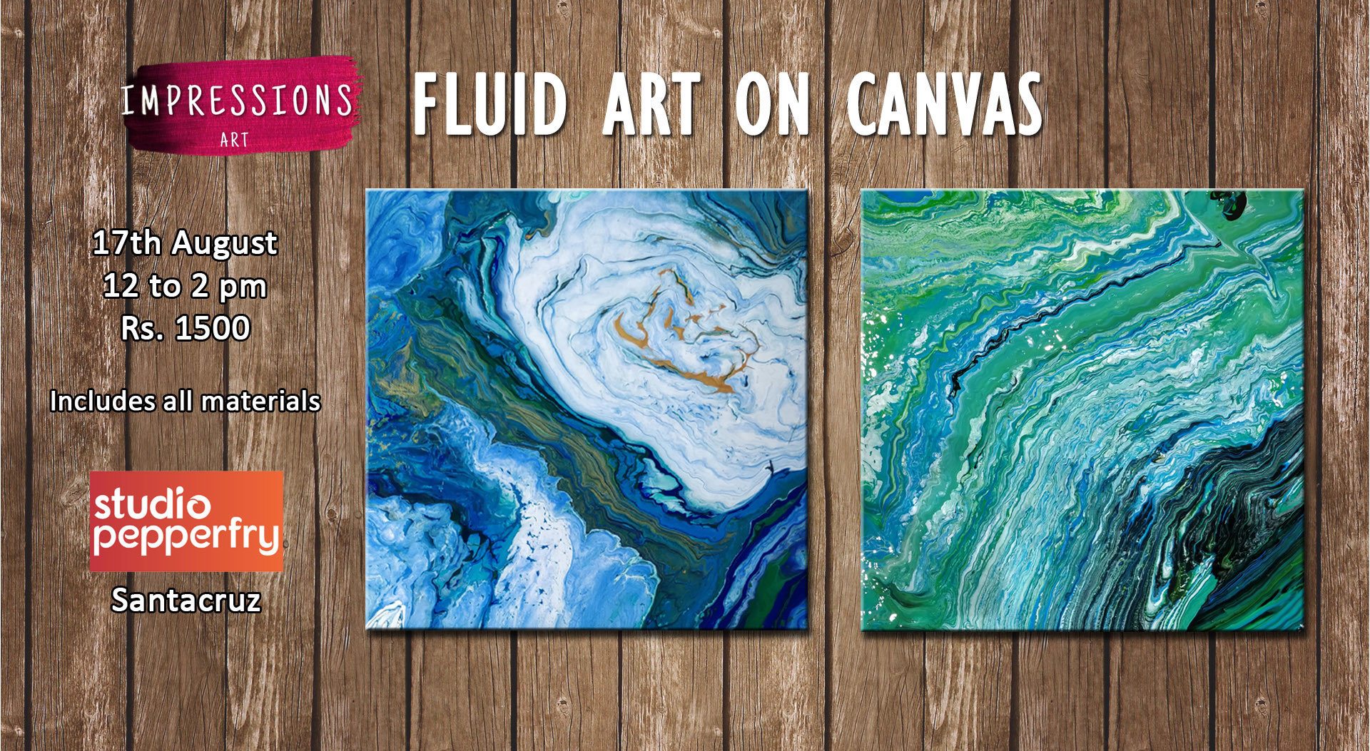 Fluid Art on Canvas, with Impressions Art