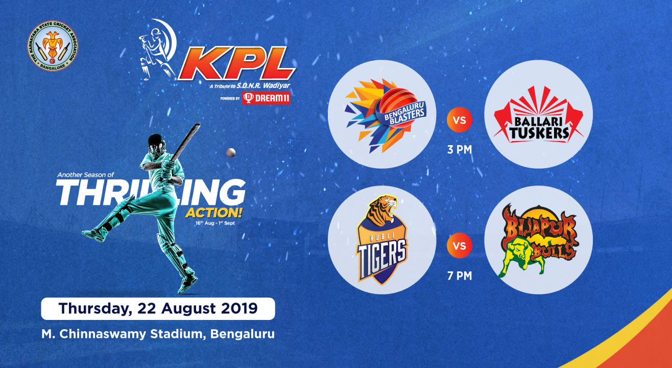 KPL 2019 | Bengaluru Blasters vs Ballari Tuskers & Hubli Tigers vs Bijapur Bulls