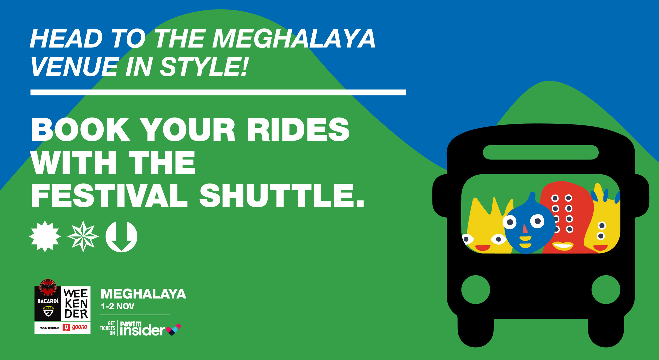 Your ride to Bacardi NH7 Weekender Meghalaya