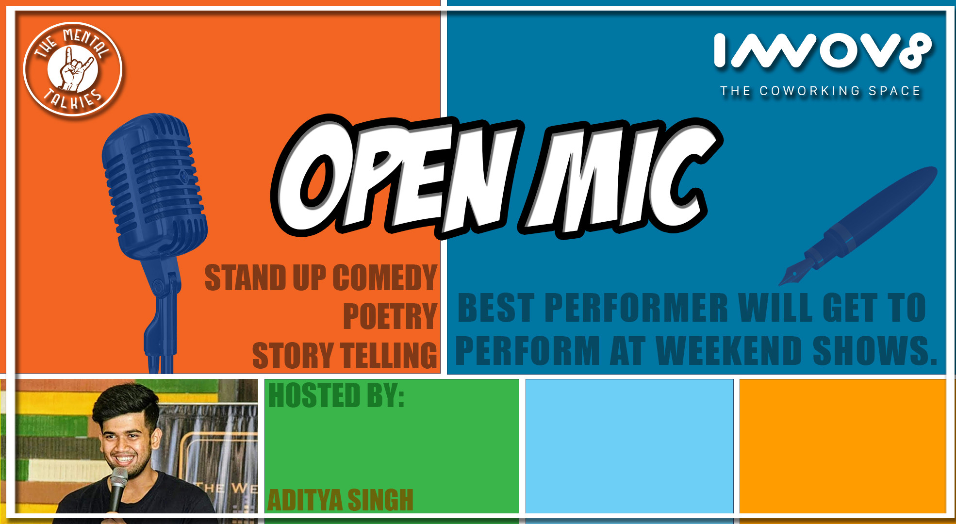 Open Mic Stand Up Comedy Poetry Storytelling 10 Jan 2020