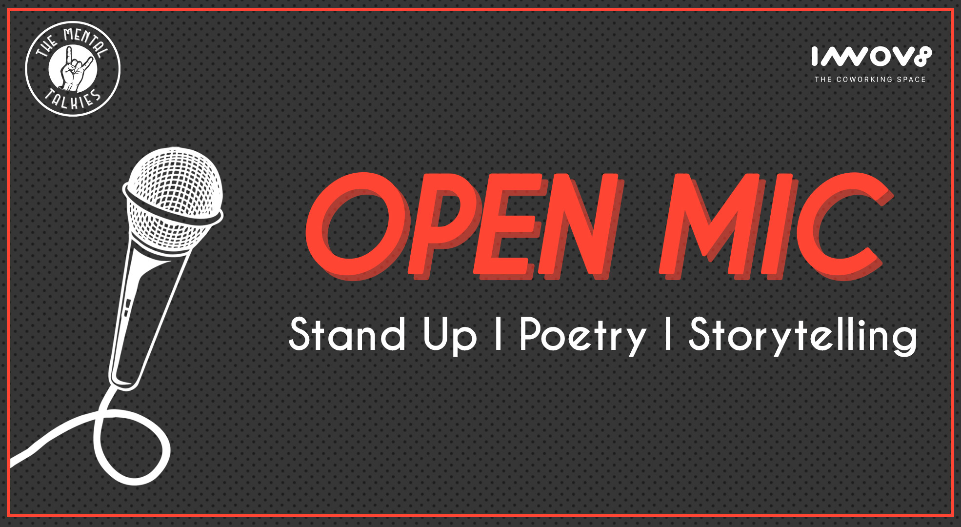 Open Mic Stand Up Comic Poetry Storytelling