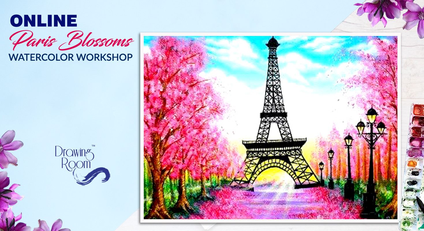 Online Paris Blossoms Watercolor Workshop by Drawing Room ...