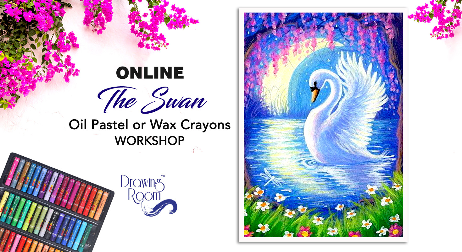 Online The Swan Oil Pastel Workshop by Drawing Room - Painting Event in  Mumbai