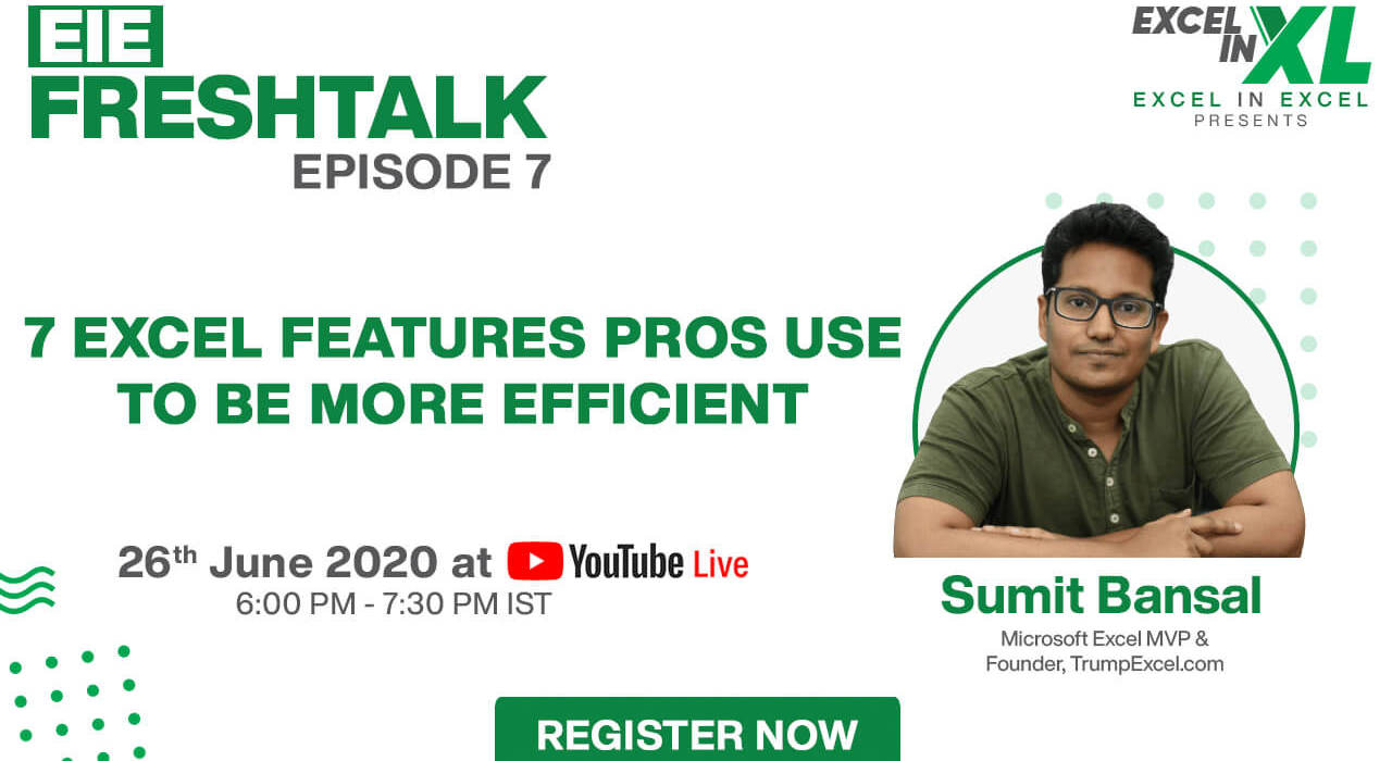 7 Excel Features Pros Use to be More Efficient by Sumit Bansal | # ...