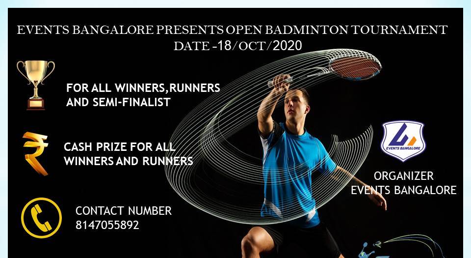 Events Bangalore presents open badminton tournament