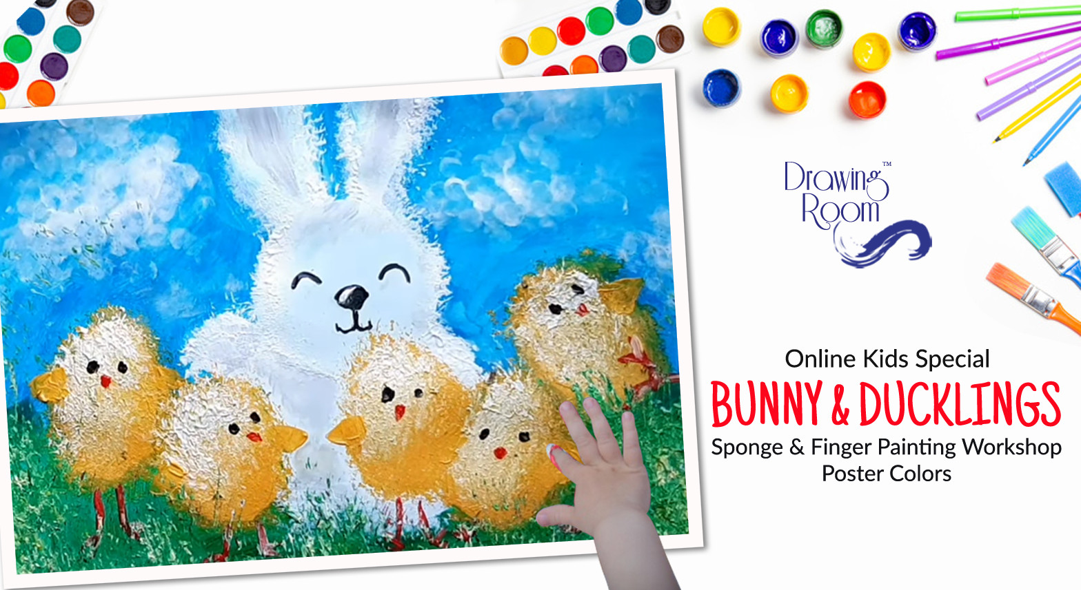 Online Kids Special Bunny Ducklings Sponge & Finger Painting Workshop by  Drawing Room - Painting Event in Pan India