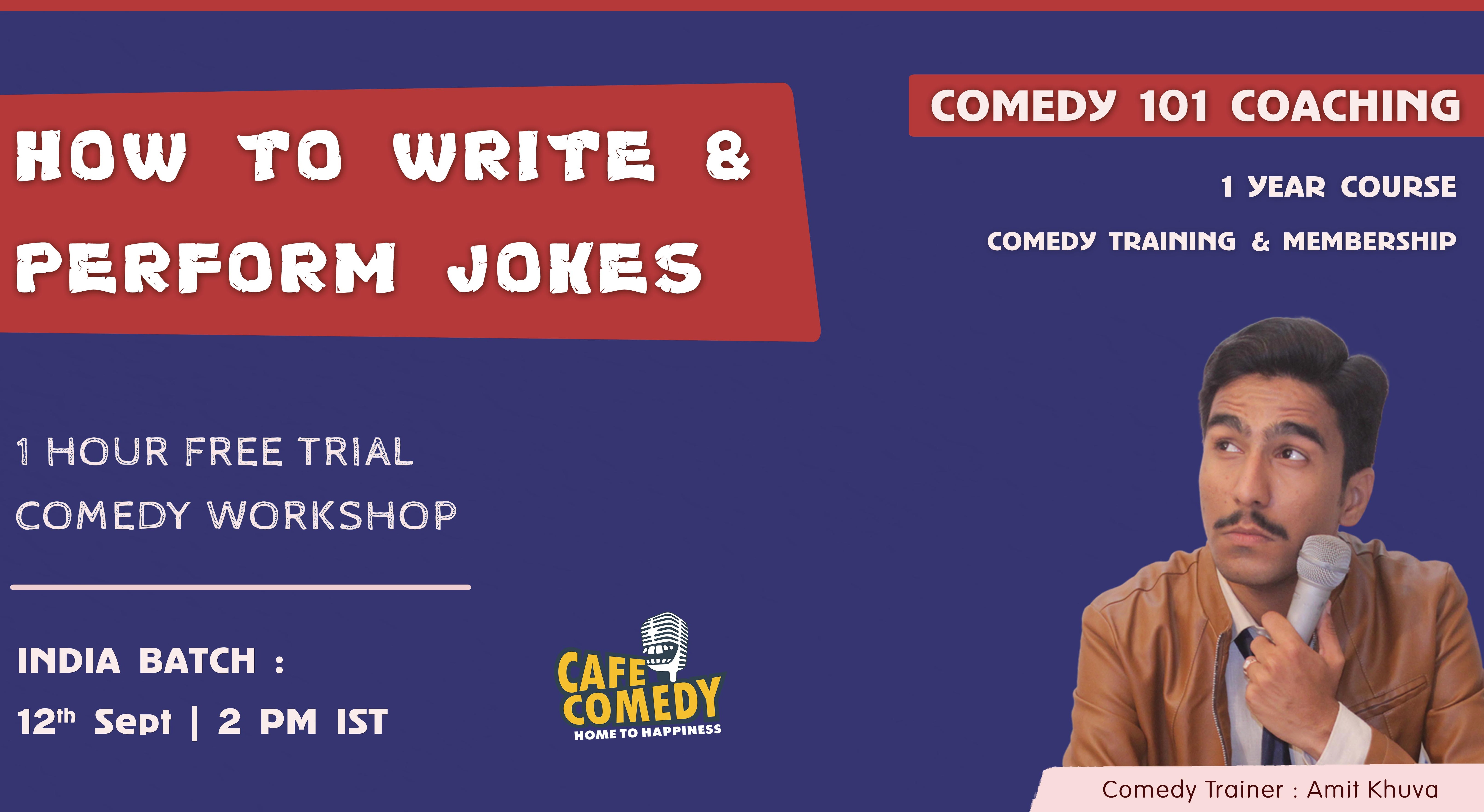 How To Write & Perform Jokes : Comedy Workshop On Zoom