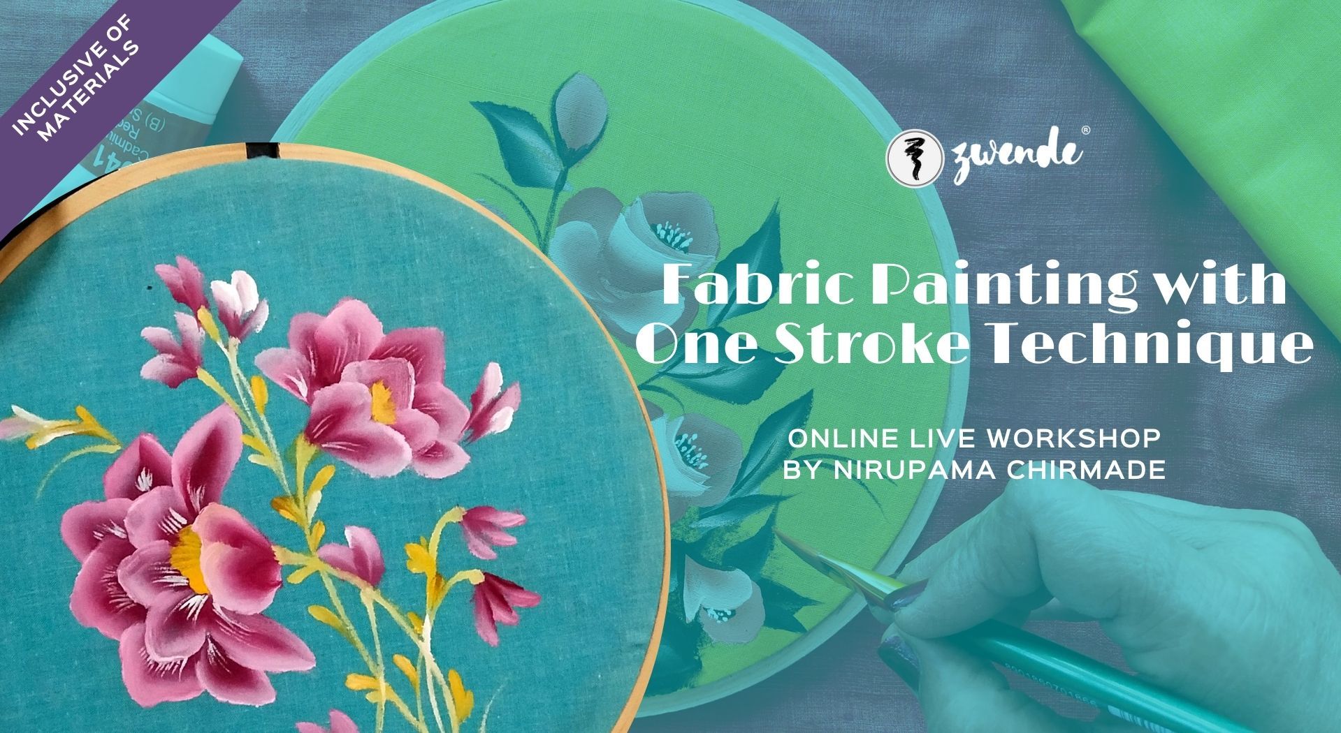 one stroke fabric painting