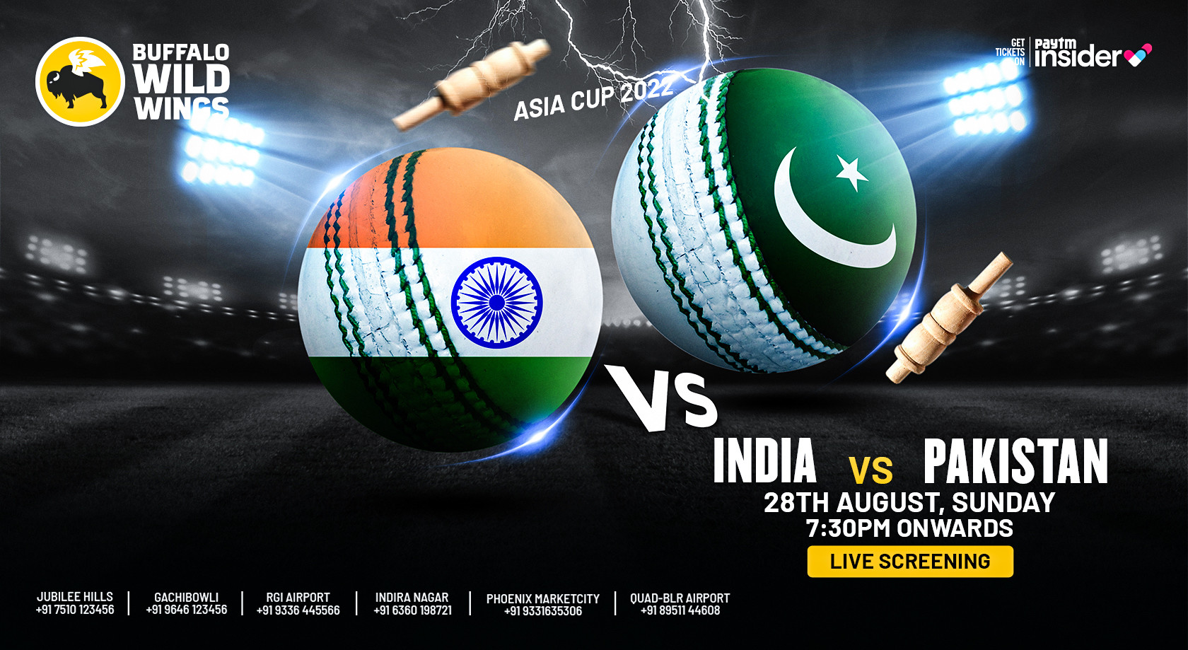 India vs Pakistan ASIA CUP Live Screening BWW Jubilee Hills