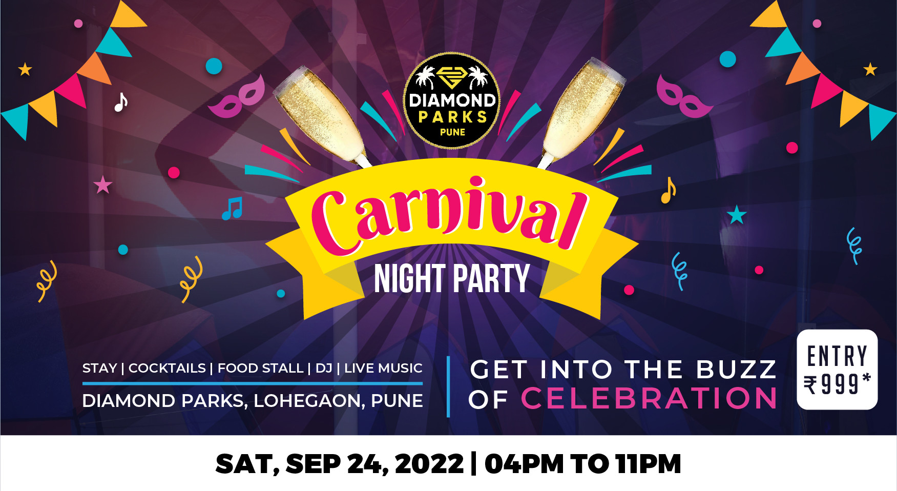 Carnival Night Party Diamond parks Camping Stay Food Stall