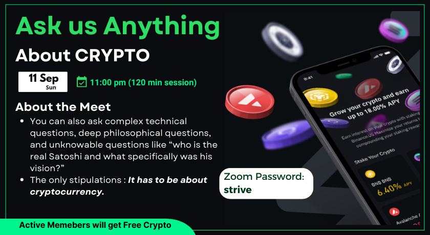 Ask us Anything about Crypto : Win crypto rewards too