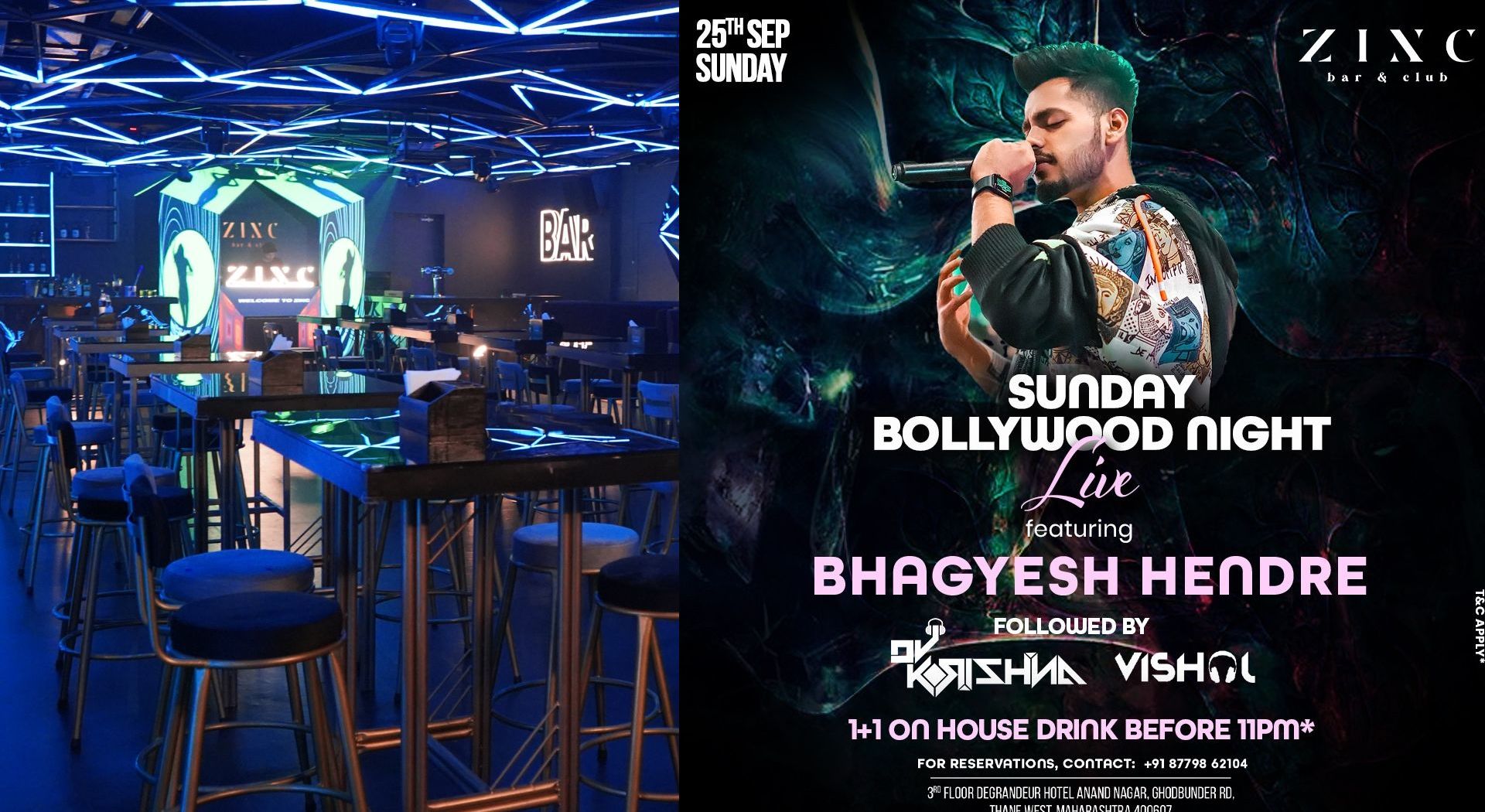 Bollywood Night Live Ft. Bhagyesh Hendre Zinc Bar & Club