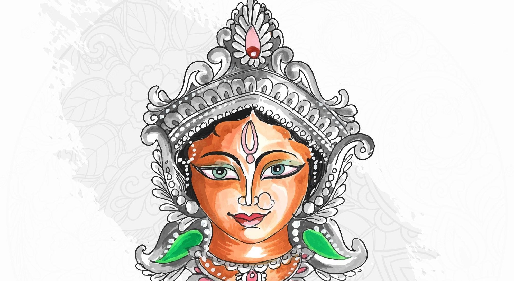 Lord Durga Maa Drawing (full body) | How To Draw Devi Durga | Durga Mata  Drawing Easy - YouTube