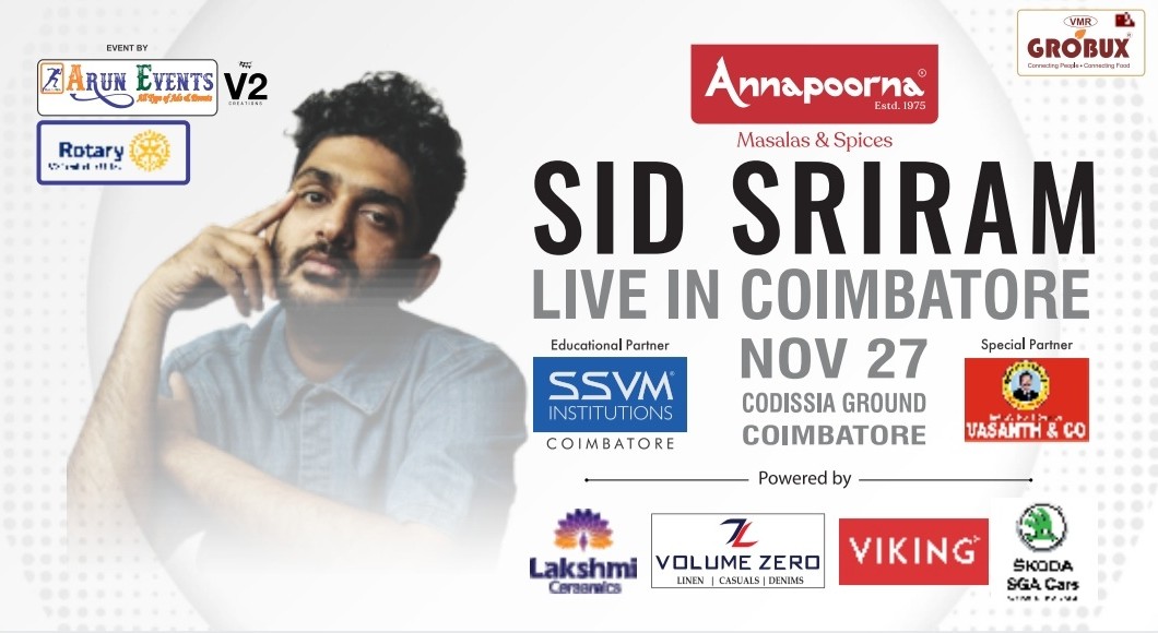 SID SRIRAM LIVE IN COIMBATORE