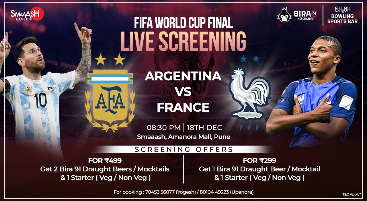 ARGENTINA VS FRANCE FIFA WORLD CUP FINAL LIVE SCREENING, PUNE