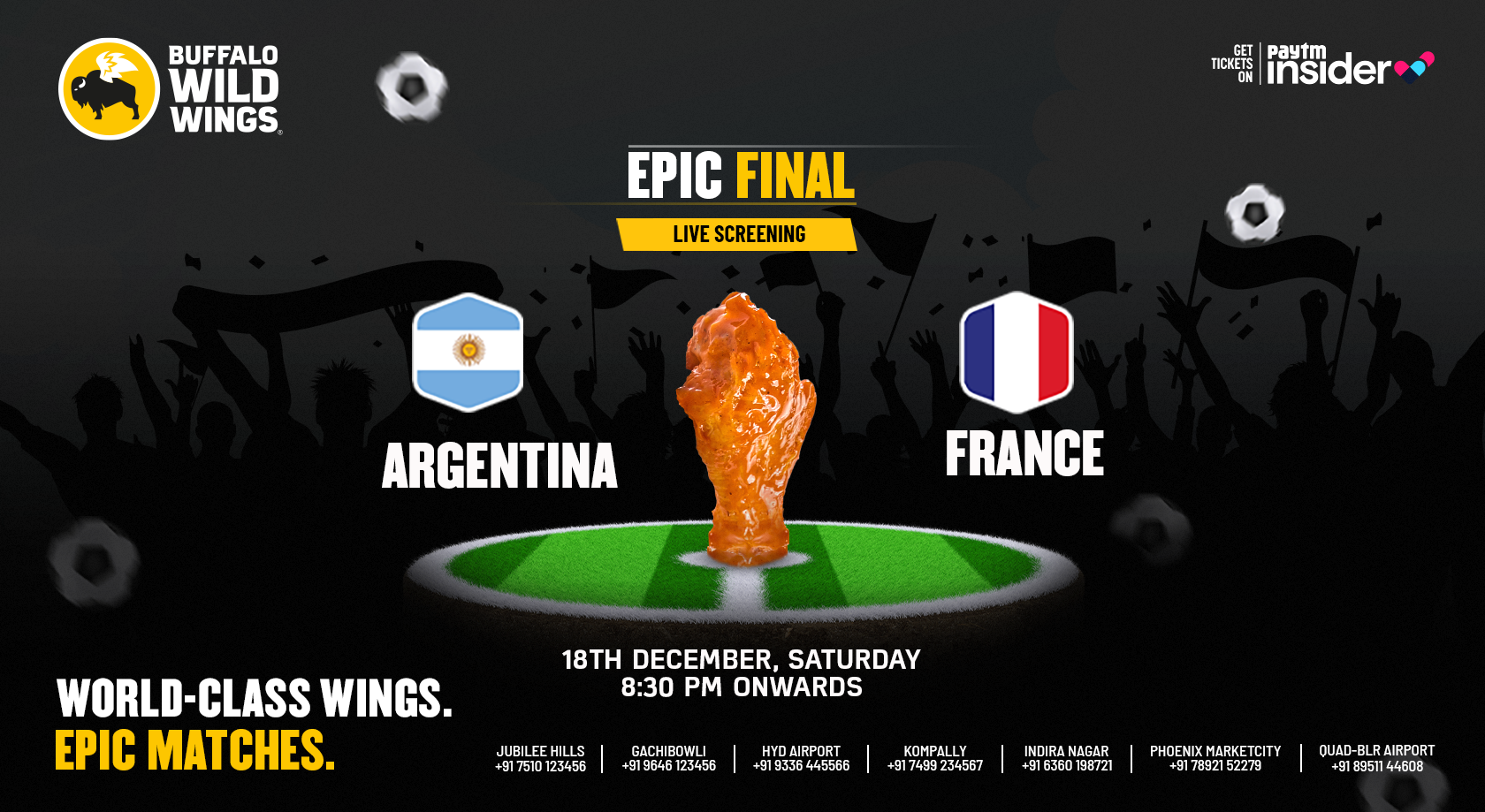 FIFA World Cup Final Live Screening BWW Hyd Airport