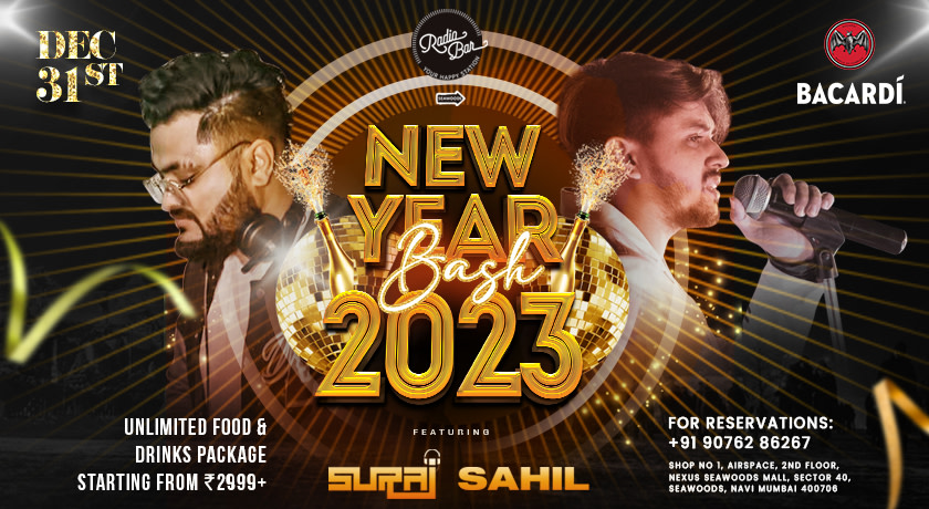 NYE BASH 2023 @ Radio Bar Nexus Seawoods