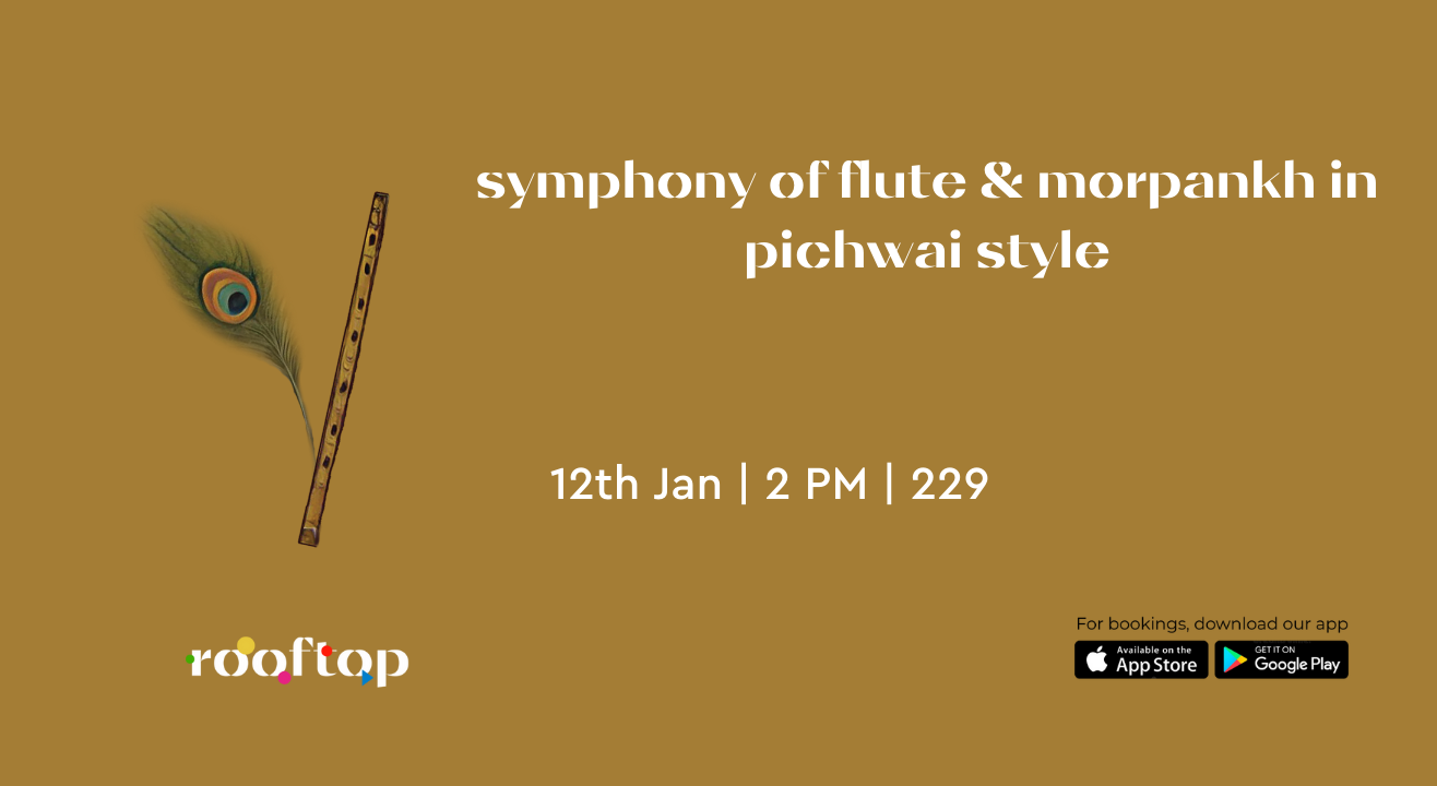 Symphony of Flute & Morpankh in Pichwai Style