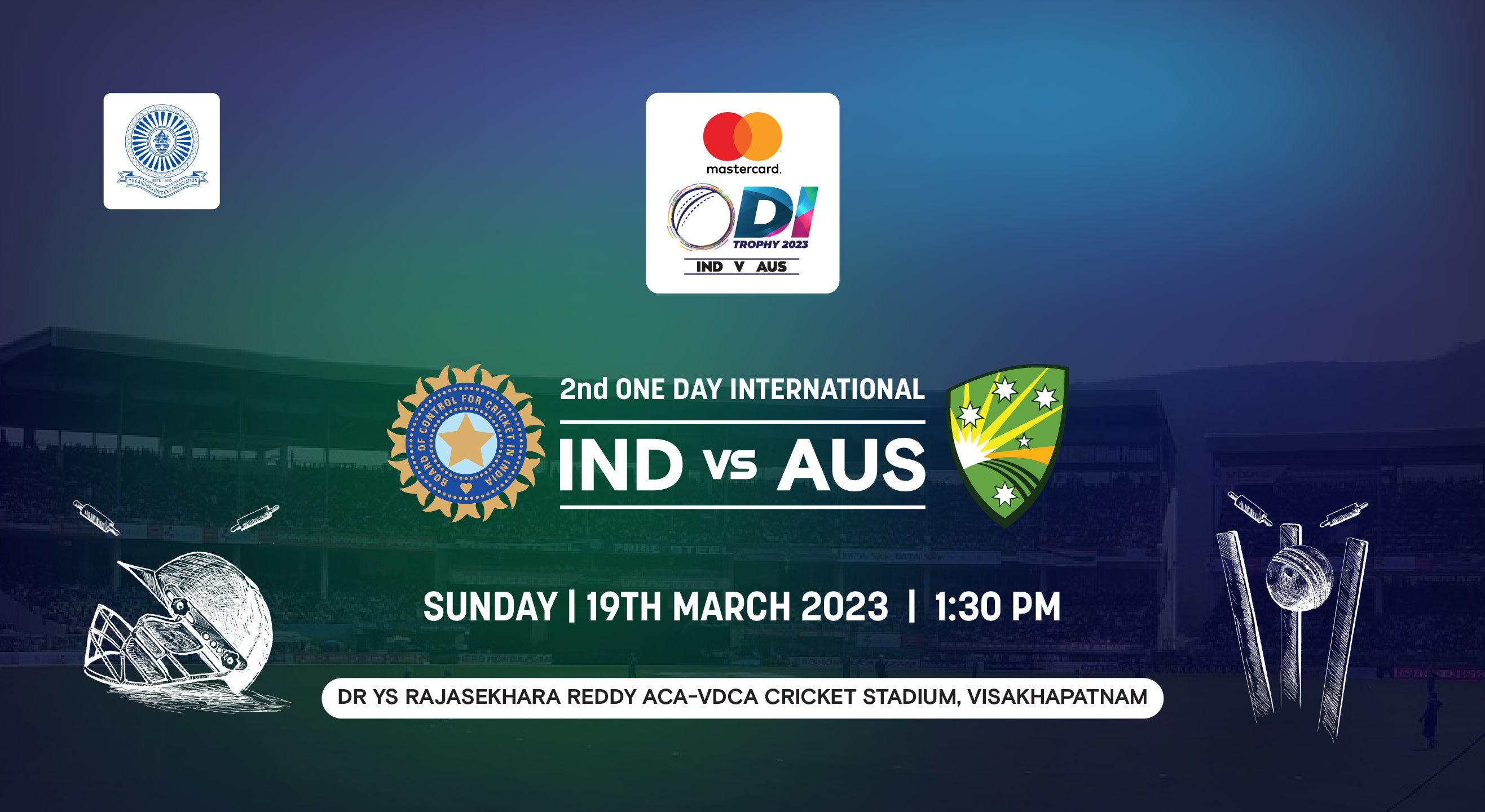 Mastercard Series 2nd ODI India vs Australia, Visakhapatnam Cricket