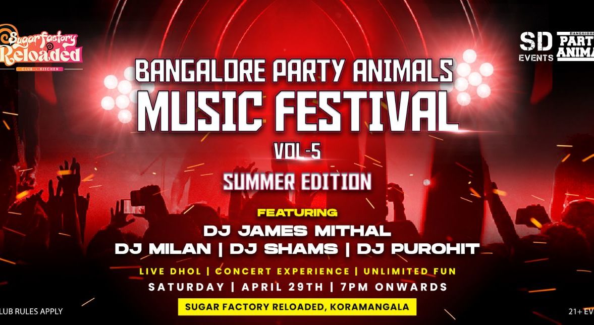 Saturday Let's Party At Sugar Factory Reloaded (Kormangala)