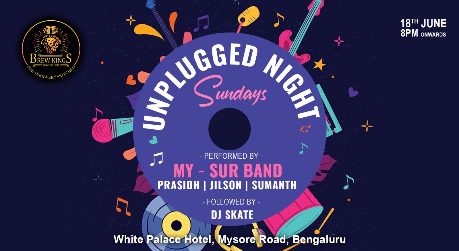 Sundays Unplugged Night Ft MySur Band and DJ Skate