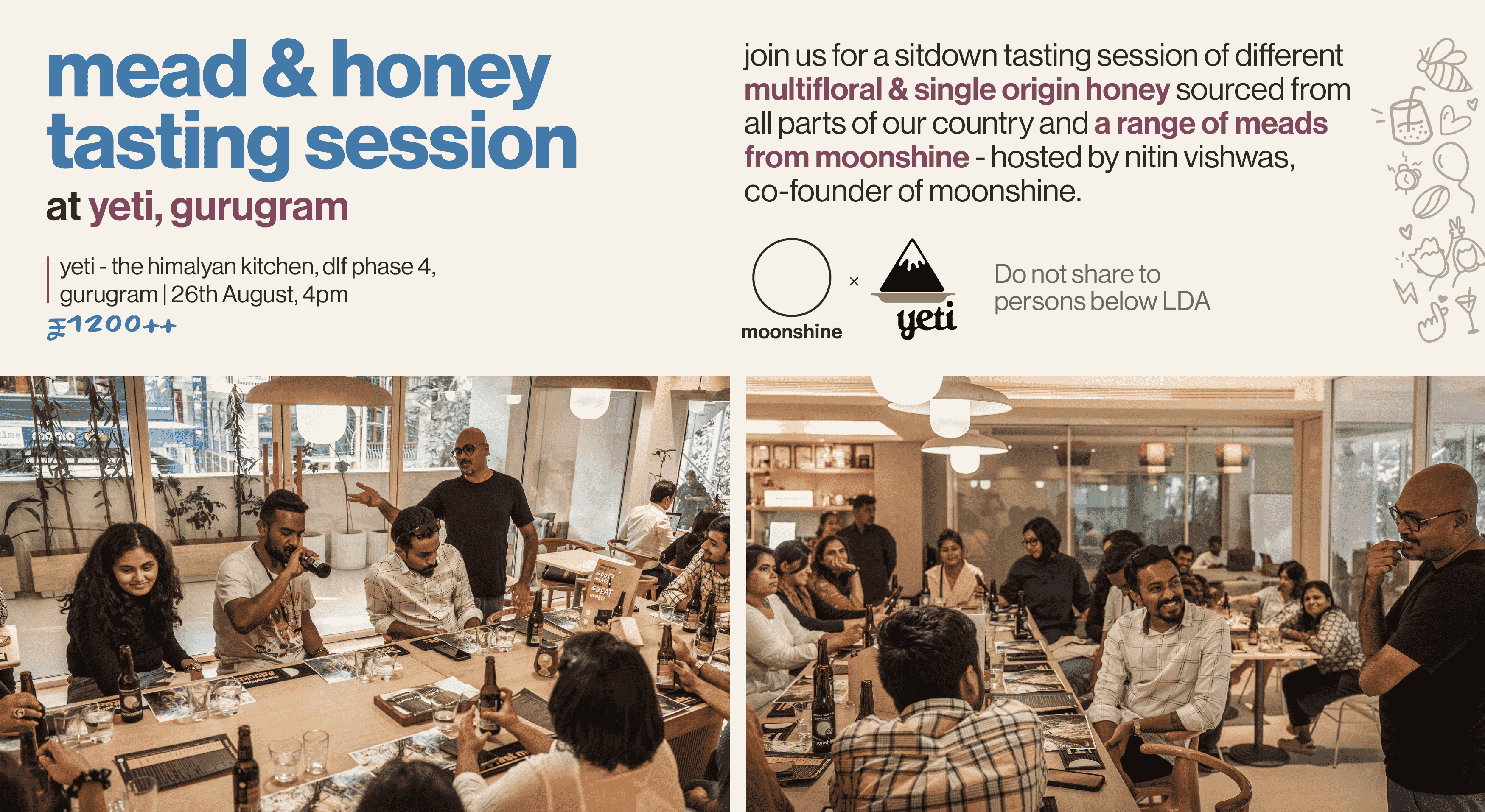 Moonshine Mead and Honey Tasting Session at Yeti The Himalayan Kitchen