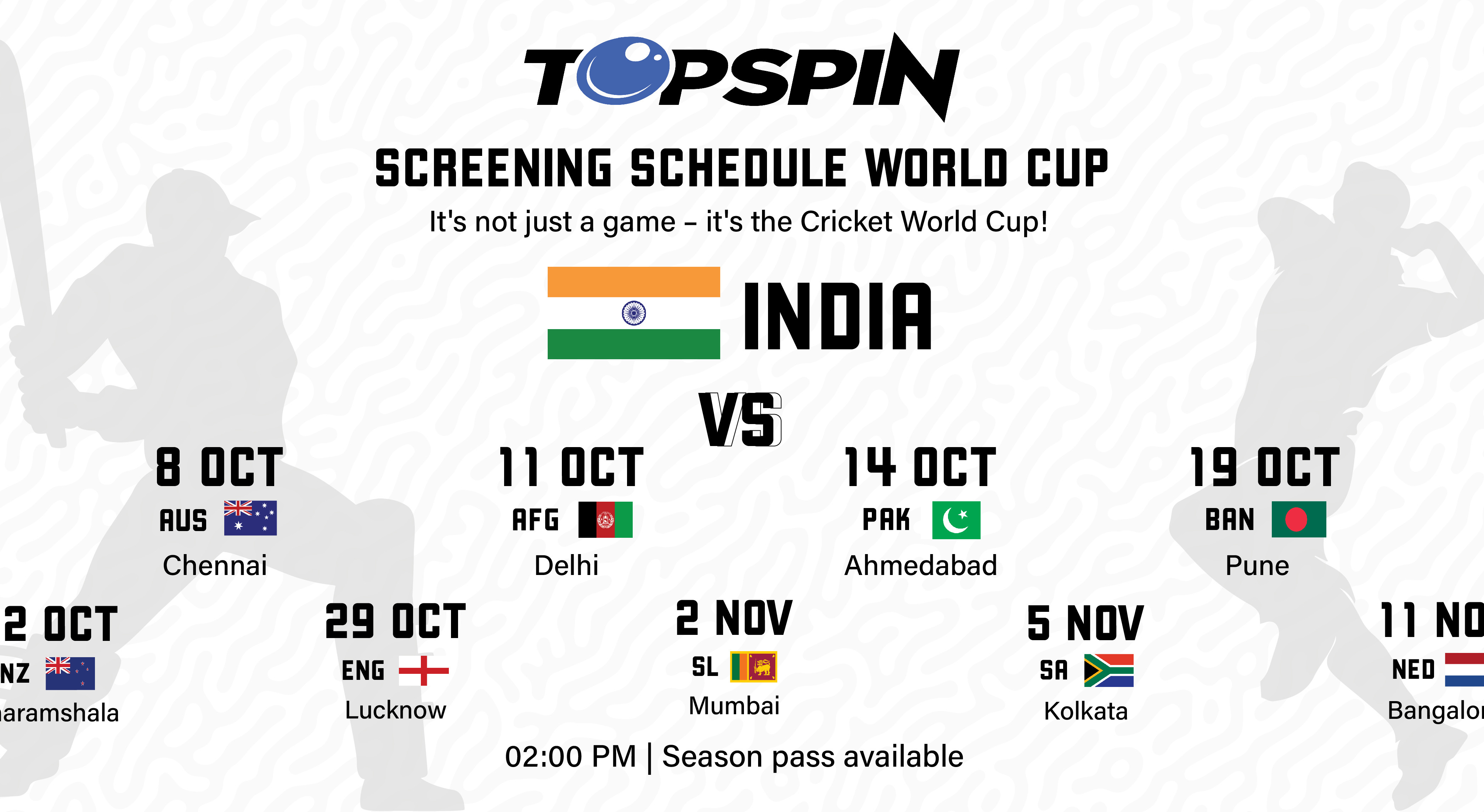 India vs pakistan LIVE SCREENING AT TOPSPIN