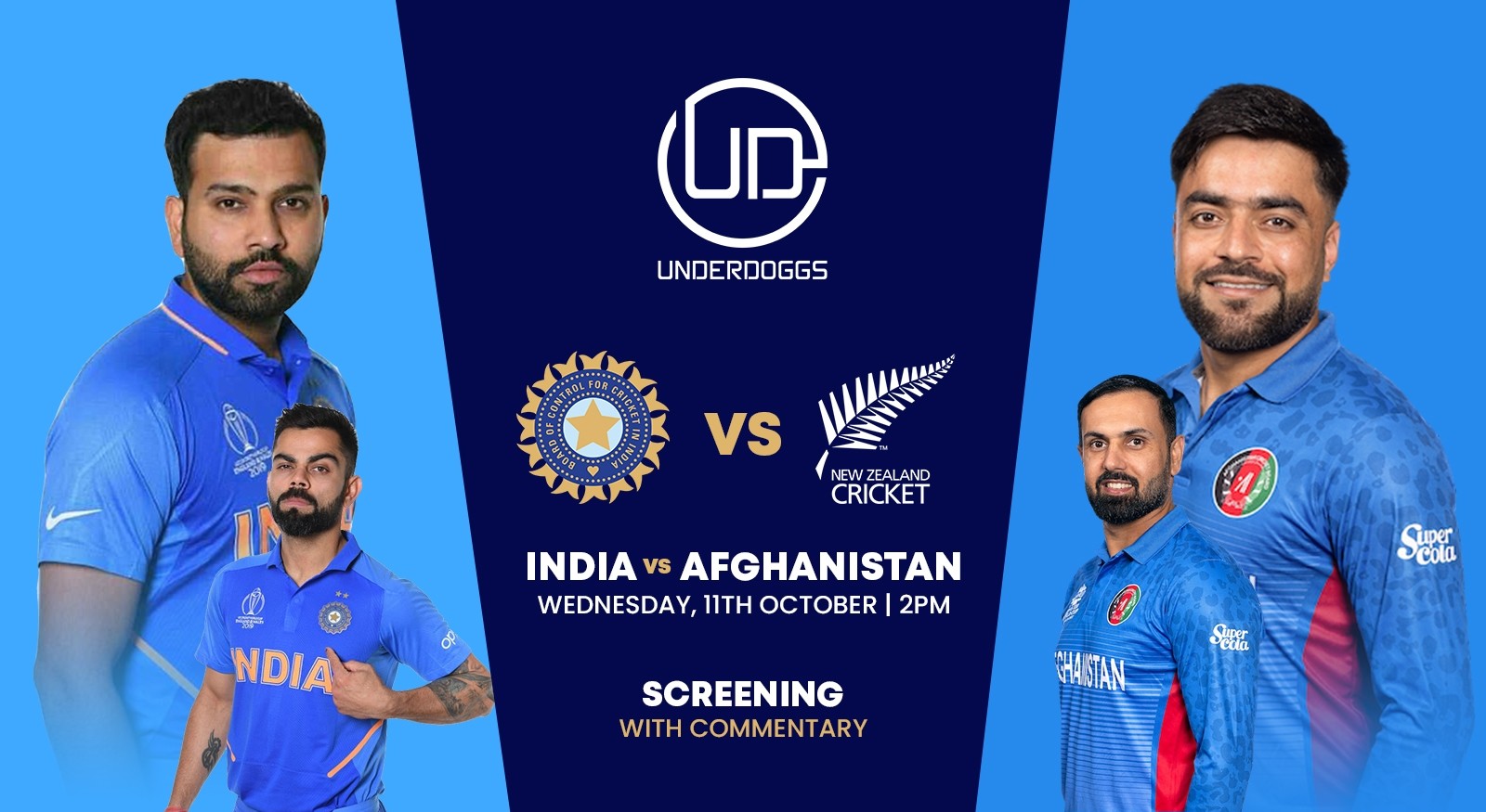 India vs Afghanistan (Live Screening) at Underdoggs