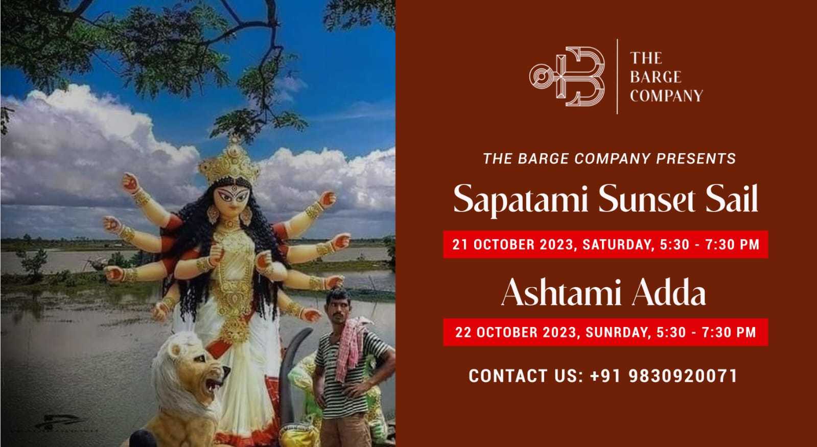 Saptami & Ashtami Sunset Sail by The Barge Company Durga Puja 2023