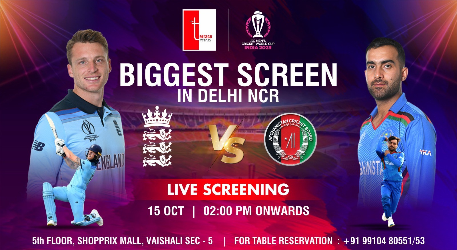 England vs Afghanistan (Live Screening)