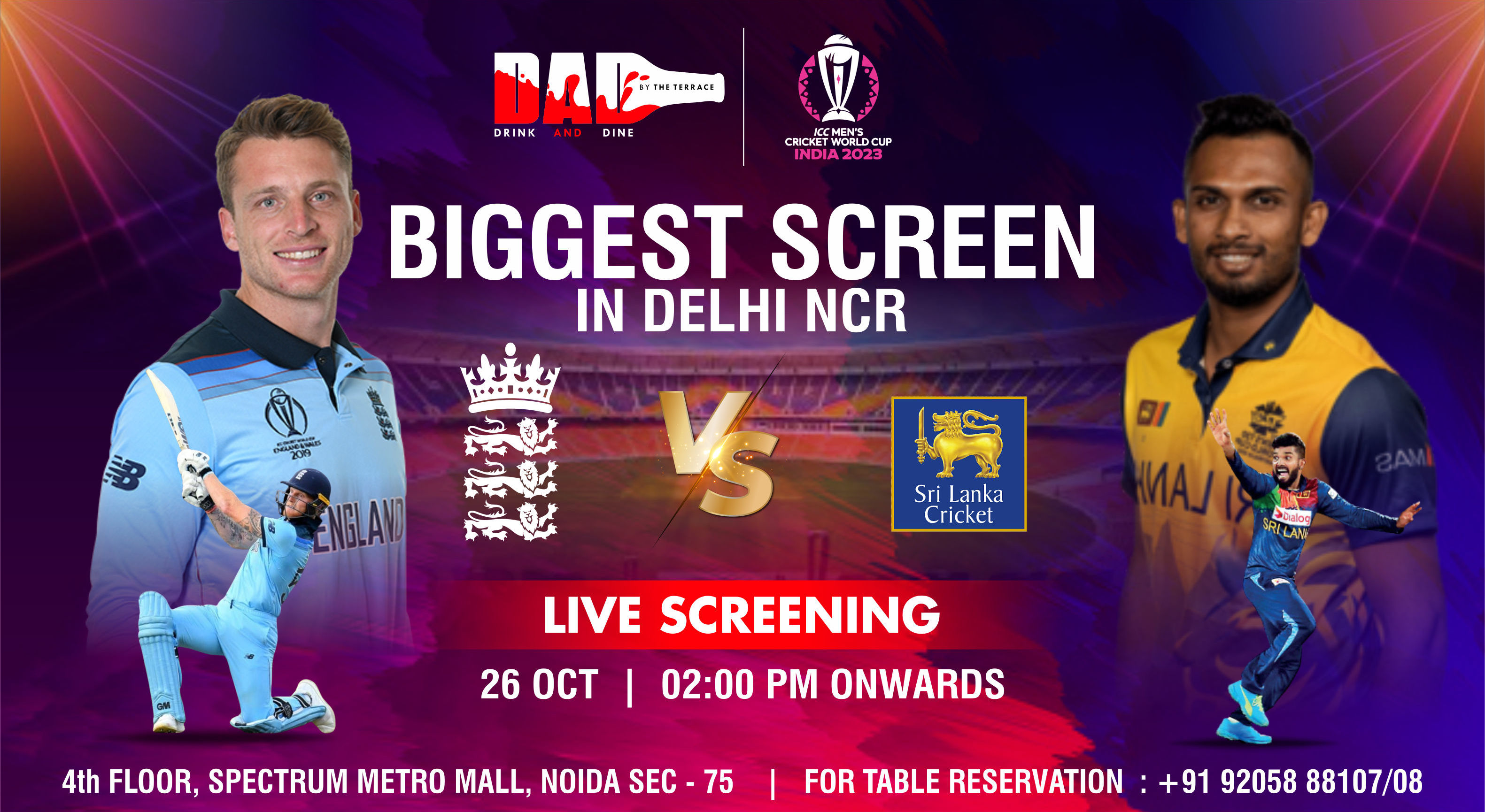 England vs Sri Lanka (World Cup Live Screening)