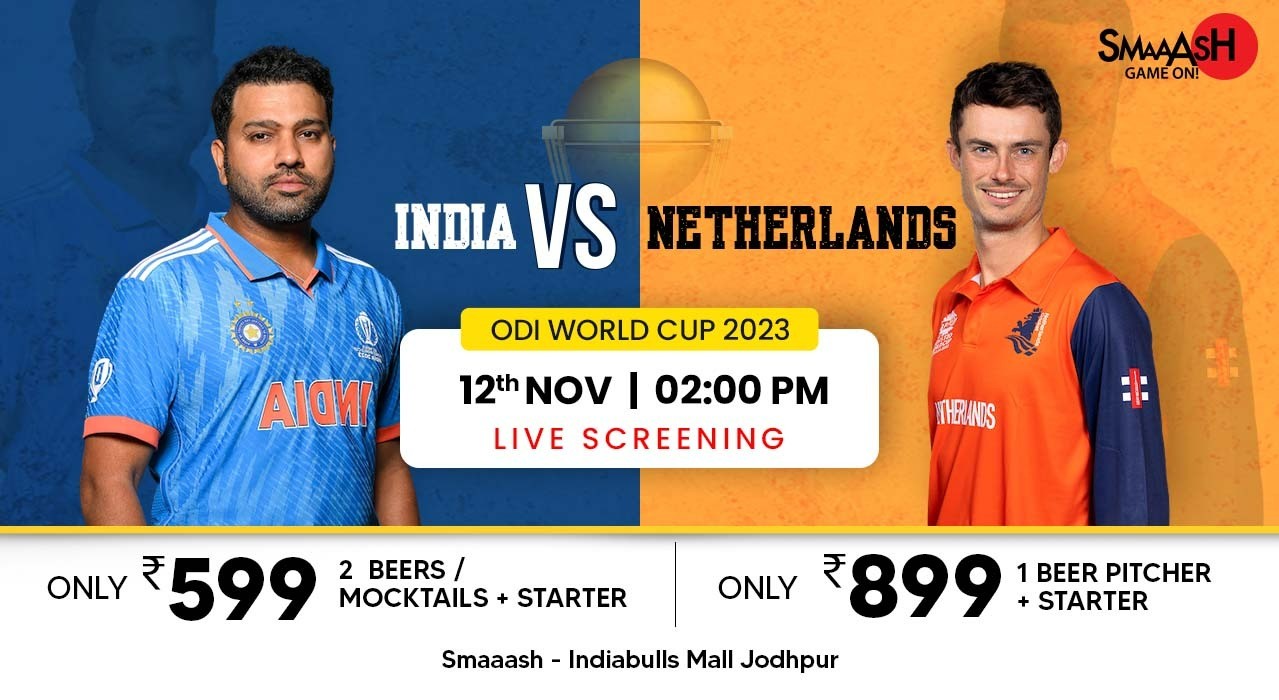 INDIA vs NETHERLANDS WORLD CUP LIVE SCREENING SMAAASH JODHPUR.