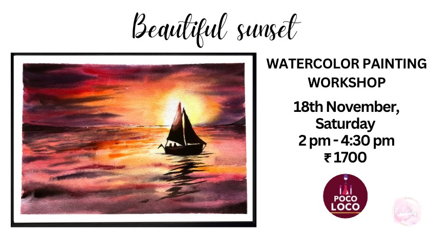 Beautiful sunset Watercolor painting workshop