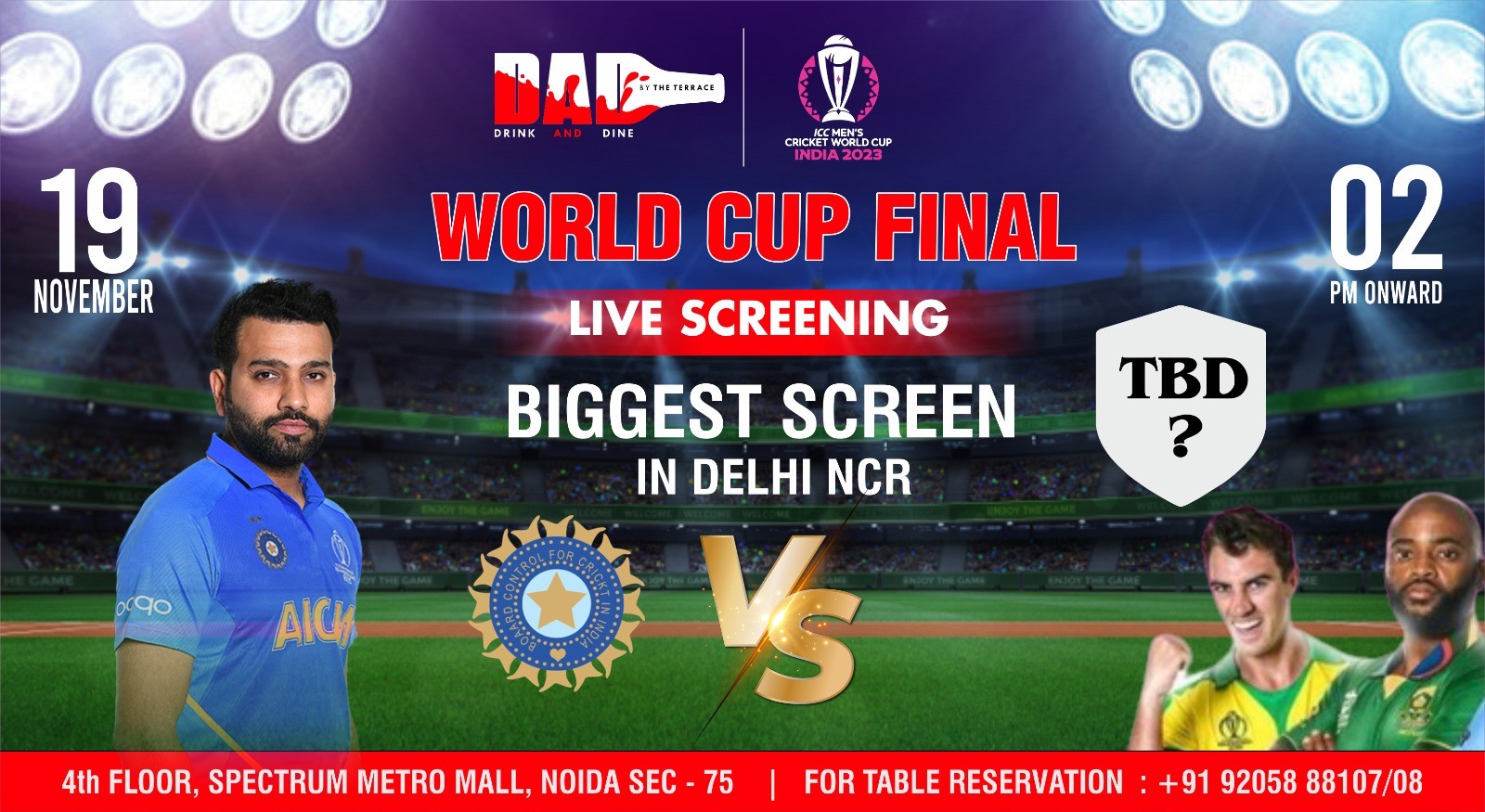 world cup 2023 final live screening