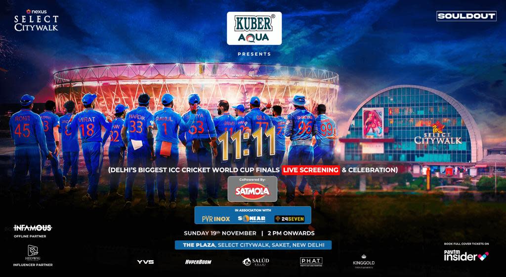 1111 Delhi's Biggest ICC Cricket World Cup Finals Live Screening