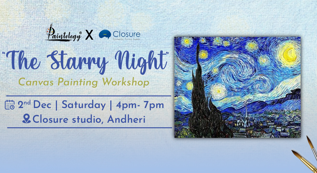 2nd Dec – ' Starry Night' canvas brush painting