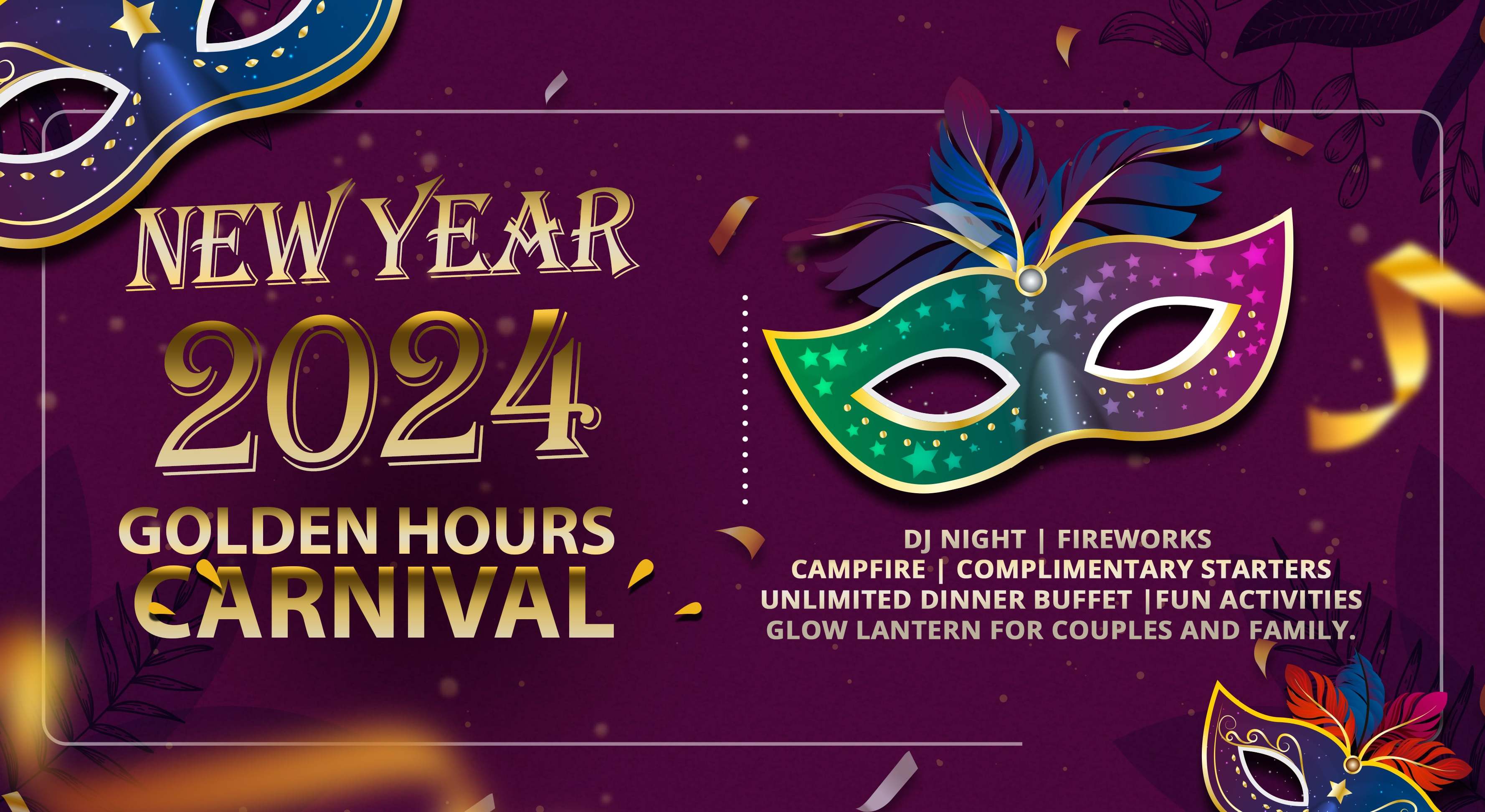 NEW YEAR PARTY 2024 GOLDEN HOURS CARNIVAL NY 2024
