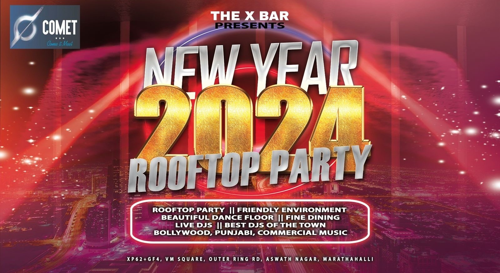 NYE Rooftop Party 2024 Comet Hotel NY 2024