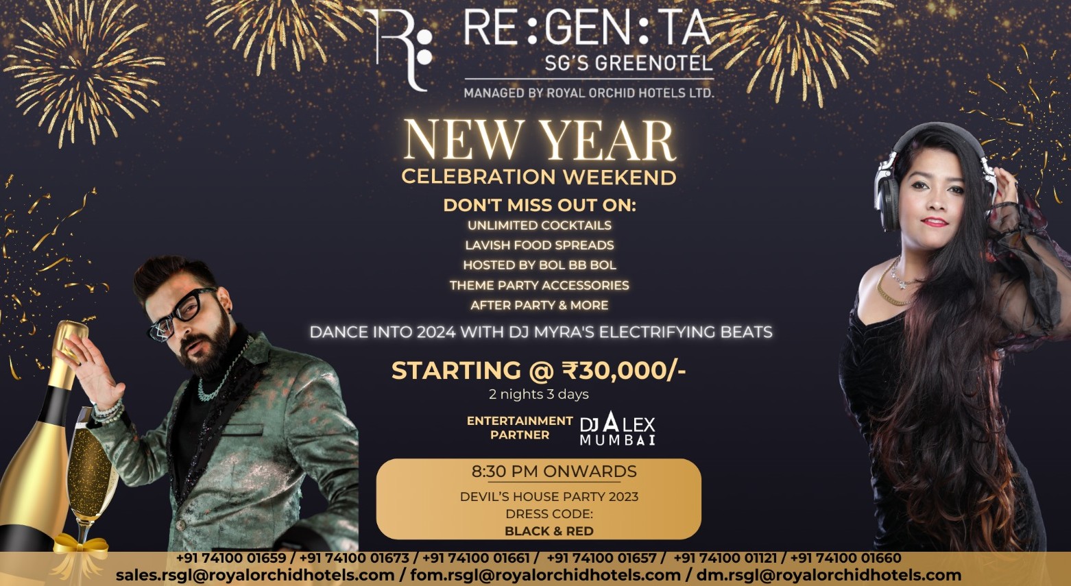 Regenta SG's Greenotel Lonavala New Year Package NY 2024