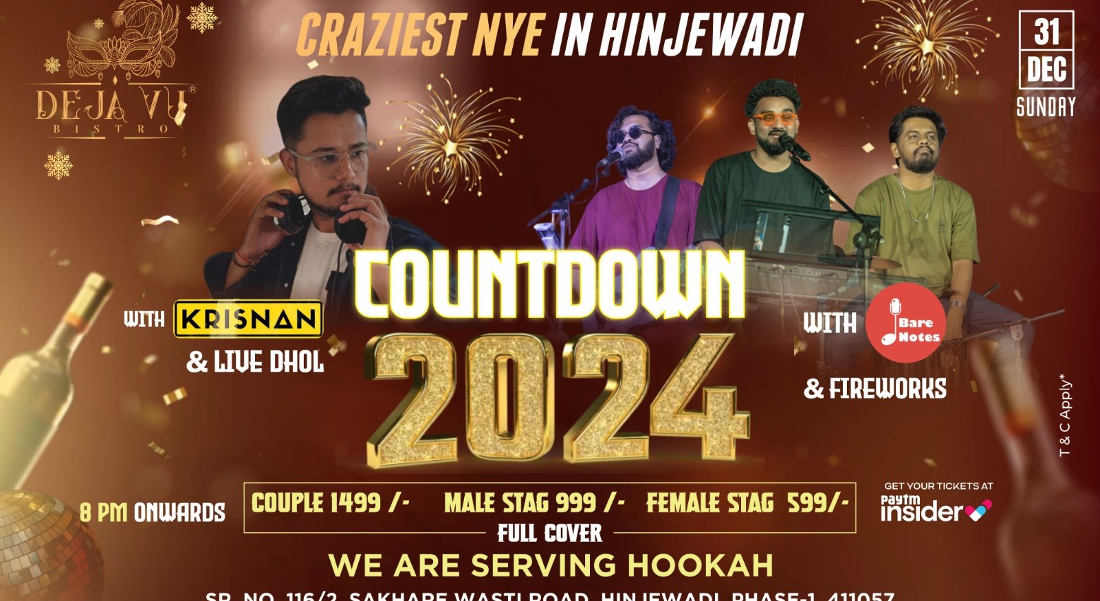 Countdown 2024 with Bare Notes and DJ Krisnan with Live Dhol ...