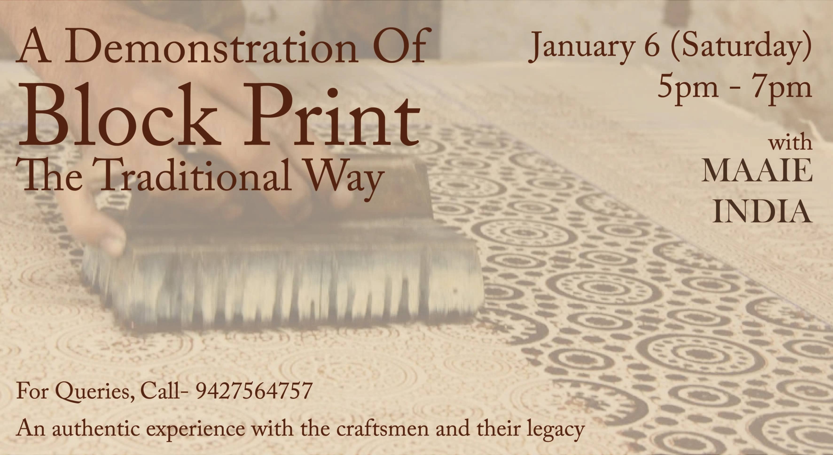 Block Print on Fabric Demonstration