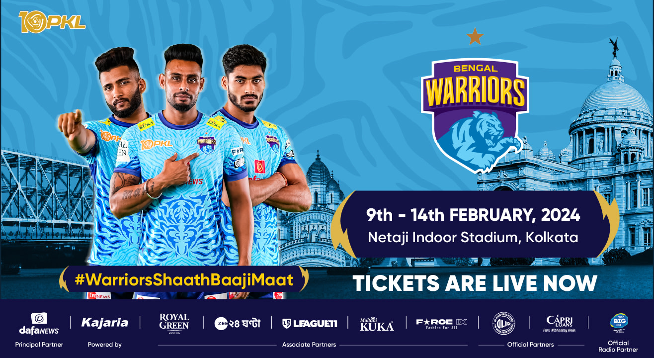 Bengal Warriors Buy match tickets online for Pro Kabaddi 2024