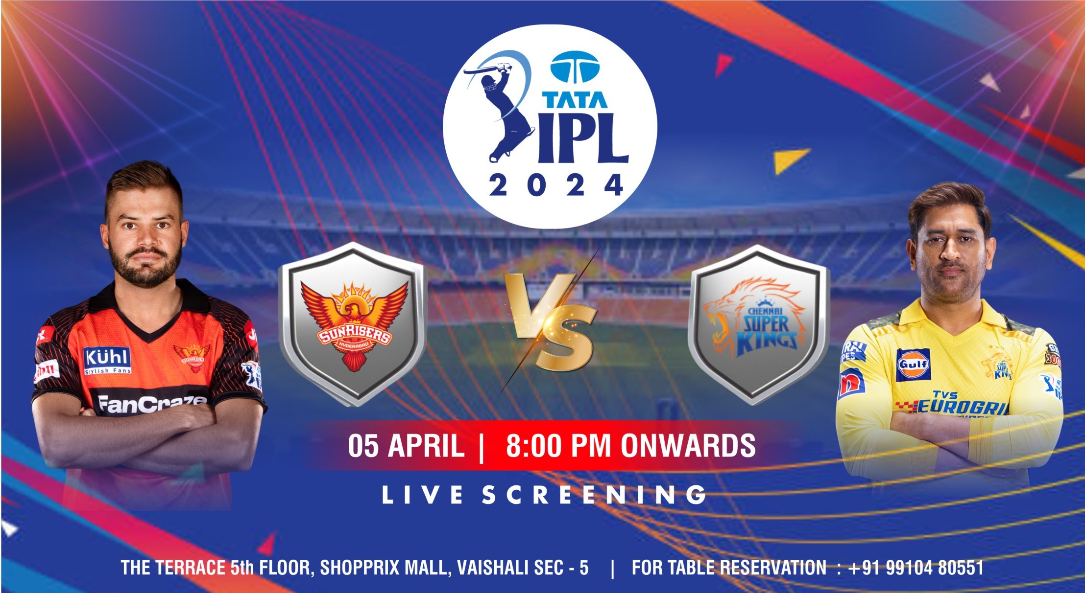 Chennai Super Kings Vs Sunrisers Hyderabad CSK Vs SRH IPL 2024 (Screening)