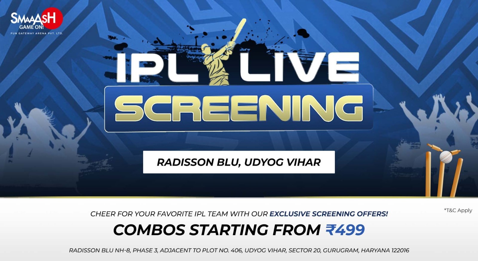 RR vs RCB IPL 2024 LIVE SCREENING @SMAAASH - UDYOG VIHAR