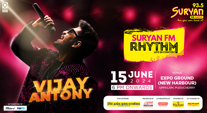 Suryan FM Rhythm with Vijay Antony | Puducherry | Music Event in Puducherry